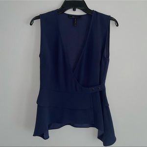 BCBGeneration Navy Blue Business Blouse - XXS